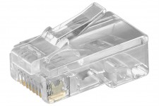 Lot de 10 - Connecteur Western RJ45 pour câble plat 8 pôles Prise RJ45 (8P8C)