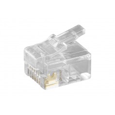 Lot de 10 - Connecteur Western RJ12 pour câble plat 6 pôles Prise RJ12 (6P6C)