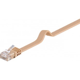 CAT 6 Câble de liaison plat, U/UTP, Marron clair 20 m