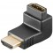 Adaptateur coudé HDMI™, Doré Prise femelle standard HDMI™ (type A)