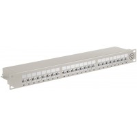 CAT 6a panneau de brassage 19 pouces (48,3 cm), 24 ports gris