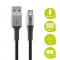 Micro USB vers USB-A câble textile avec des bouchons métalliques (Space gris / argent) 2 m 2 m