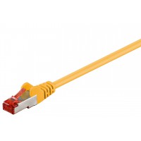 CAT 6 câble de liaison, S/FTP (PiMF), Jaune 0.25 m