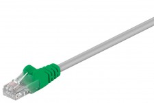 CAT 5e Câble de liaison croisé, U/UTP, Gris, Vert 0.25 m