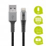 Lightning au câble USB-A câble textile avec des bouchons métalliques (Space gris / argent) 0,5 m 0.5 m