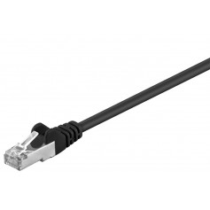 CAT 5e câble de liaison, SF/UTP, Noir 7.5 m