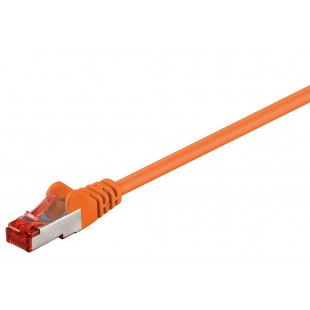 CAT 6 câble de liaison, S/FTP (PiMF), Orange 0.5 m