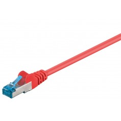 CAT 6A Câble de liaison, S/FTP (PiMF), Rouge 0.25 m