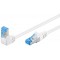 CAT 6A câble de liaison 1x 90° coudé, S/FTP (PiMF), Blanc 0.5 m