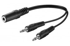 Câble adaptateur audio Y 3,5 mm  1 x femelle stéréo - 2 x mâle mono 0.2 m