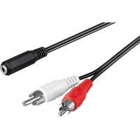Câble adaptateur audio  prise femelle 3,5 mm vers prise mâle Cinch 1.4 m