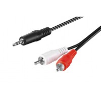 Câble adaptateur audio AUX  prise Jack 3,5 mm vers Cinch mâle stéréo  CU 1.5 m