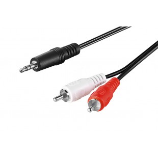 Câble adaptateur audio AUX  prise Jack 3,5 mm vers Cinch mâle stéréo  CU 1.5 m