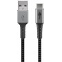 USB-C ™ à l'USB-A câble textile avec des bouchons métalliques (Space gris / argent) 0,5 m 0.5 m