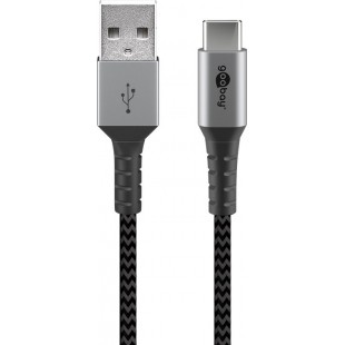USB-C ™ à l'USB-A câble textile avec des bouchons métalliques (Space gris / argent) 0,5 m 0.5 m