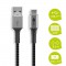 USB-C ™ à l'USB-A câble textile avec des bouchons métalliques (Space gris / argent) 0,5 m 0.5 m