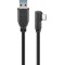 Câble USB-C™ vers USB A 3.0 90°, noir 1 m