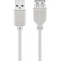 Lot de 10 - Câble rallonge de recharge USB 2.0 Hi-Speed, Gris 1.8 m