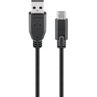 Câble USB 2.0 USB-C™ vers USB A, noir 1 m