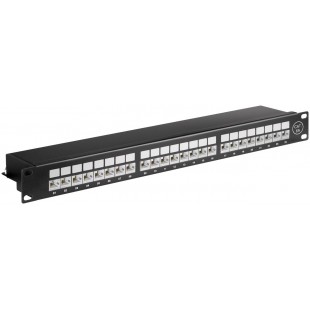 CAT 6a panneau de brassage 19 pouces (48,3 cm), 24 ports noir