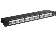 CAT 6a panneau de brassage 19 pouces (48,3 cm), 24 ports noir