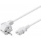 Cordon-connecteur avec fiche coudée pour appareils froids  5 m, Blanc 5 m