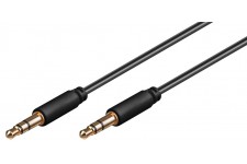 Câble de connexion audio AUX  3,5 mm stéréo 3 pôles  slim  CU 1.5 m