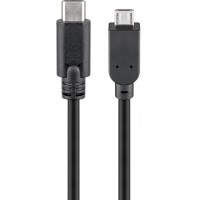 Câble USB 2.0 USB-C™ vers micro-B 2.0, noir 0.6 m