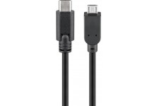 Câble USB 2.0 USB-C™ vers micro-B 2.0, noir 0.6 m