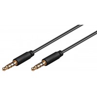 Câble de connexion audio AUX  3,5 mm stéréo 4 pôles  slim  CU 1.5 m