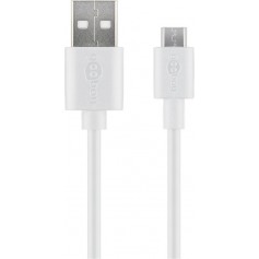 Câble de charge rapide et de synchronisation Micro USB blanc