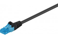 CAT 6A Câble de liaison, U/UTP, Noir 1 m
