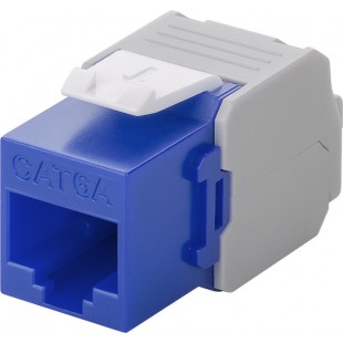 CAT 6A Keystone RJ45 jack, UTP, 500 MHz Bleu