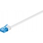 CAT 6A Câble de liaison plat, U/UTP, Blanc 5 m