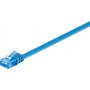 CAT 6A Câble de liaison plat, U/UTP, Bleu 0.5 m