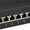 Panneau de brassage 10" (25,4 cm), 12 ports, CAT 6a noir