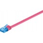 CAT 6A Câble de liaison plat, U/UTP, Magenta 0.5 m