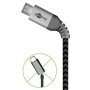 Micro USB vers USB-A câble textile avec des bouchons métalliques (Space gris / argent) 1 m 1 m