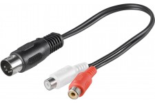 Câble adaptateur audio  prise mâle DIN vers prise femelle Cinch stéréo 0.2 m