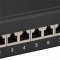 Pannello patch 10" (25,4 cm) a 12 porte, CAT 6 noir