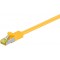 RJ45 Câble de liaison,CAT 6A S/FTP (PiMF) 500 MHz, avec CAT 7 câble brut, Jaune 1.5 m