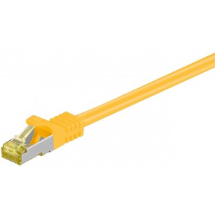 RJ45 Câble de liaison,CAT 6A S/FTP (PiMF) 500 MHz, avec CAT 7 câble brut, Jaune 1.5 m