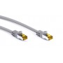 RJ45 Câble de liaison,CAT 6A S/FTP (PiMF) 500 MHz, avec CAT 7 câble brut, Gris 0.5 m