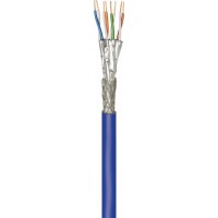 CAT 7A+ câble réseau, S/FTP (PiMF), Bleu 250 m