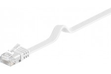 CAT 5e Câble de liaison plat, U/UTP, Blanc 1 m