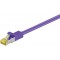 RJ45 Câble de liaison,CAT 6A S/FTP (PiMF) 500 MHz, avec CAT 7 câble brut, Violet 1.5 m