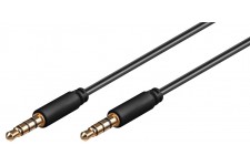 Câble de connexion audio AUX  3,5 mm stéréo 4 pôles  slim  CU 3 m