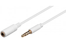Câble de rallonge audio et pour casque AUX  4 pôles, 3,5 mm slim  CU 1.5 m