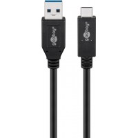 Câble USB-C™ USB 3.1 2e génération, 3A, noir 0.5 m