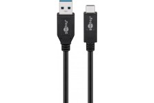 Câble USB-C™ USB 3.1 2e génération, 3A, noir 0.5 m